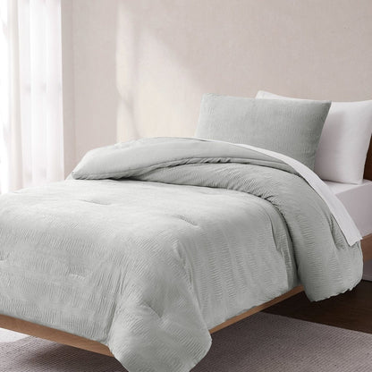 Azalea Ruched Velvet Stripe Comforter Set