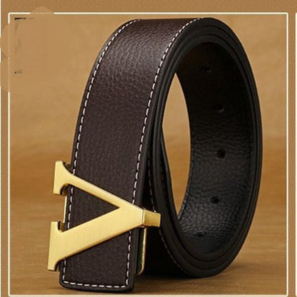 Men’s Personalized Leather Letter Belt | Initial Buckle Designer Style Belt for Men | Luxury Alphabet Motif Leather Waistband | Trendy Custom Letter Fashion Belt