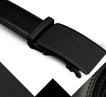 Men’s Two-Layer Cowhide Automatic Buckle Belt | High-Sense Executive Genuine Leather Waistband | Trendy Minimalist Professional Men’s Belt | Luxury-Label Statuesque Men’s Accessory | 2026 High-Fashion Radiant Urban Essential
