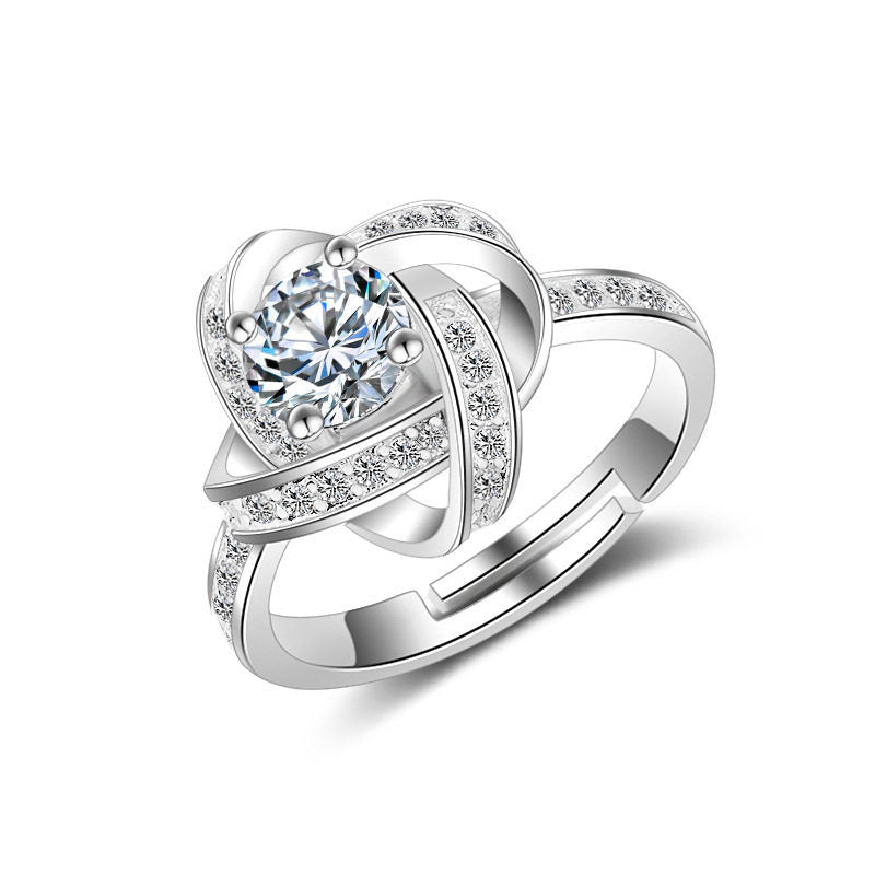 Authentic 925 Sterling Silver Diamond Ring | Sparkling Solitaire Engagement Ring for Women | Minimalist Luxury Silver Band | Anniversary & Proposal Fine Jewelry