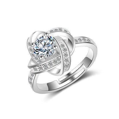 Authentic 925 Sterling Silver Diamond Ring | Sparkling Solitaire Engagement Ring for Women | Minimalist Luxury Silver Band | Anniversary & Proposal Fine Jewelry
