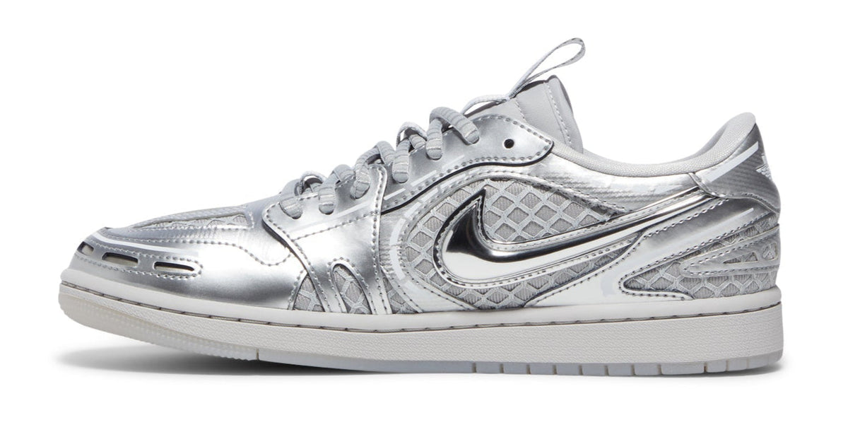 Air Jordan Women's Retro 1 Mm Low V3 'Method Of Make Metallic Silver' Sneakers