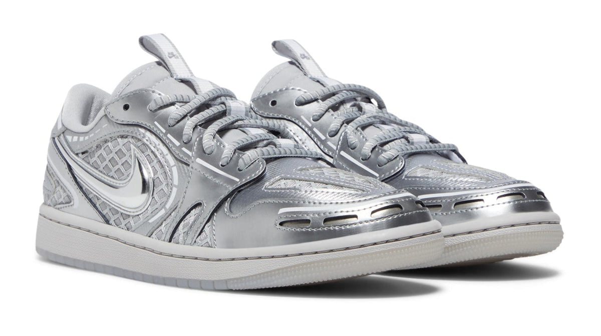 Air Jordan Women's Retro 1 Mm Low V3 'Method Of Make Metallic Silver' Sneakers