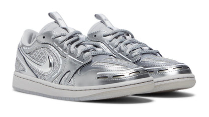 Air Jordan Women's Retro 1 Mm Low V3 'Method Of Make Metallic Silver' Sneakers
