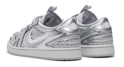 Air Jordan Women's Retro 1 Mm Low V3 'Method Of Make Metallic Silver' Sneakers