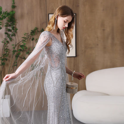 Elegant Fishtail Banquet Evening Dress | Slimming Mermaid Silhouette Host Gown | Sophisticated Formal Gala Dress for Women | Luxury Figure-Hugging Red Carpet Dress