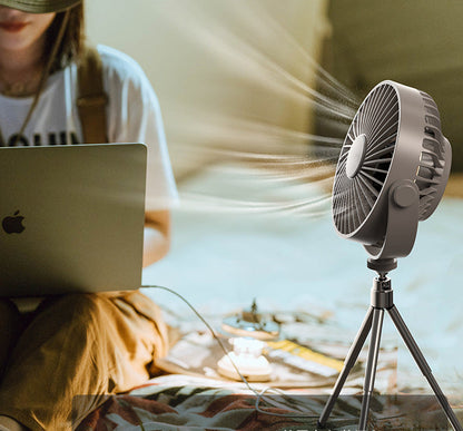 New Multi-Function Tripod Outdoor Camping Lighting Fan Intelligent Remote Control Timing Can Hang Small Fans