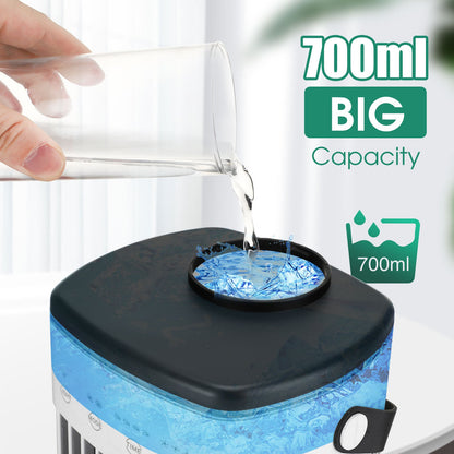 4-Speed Air Conditioning Fan USB Humidification Spray Cooling Fan Household Air Cooler Portable Electric Fan Mini