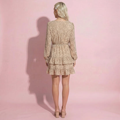 Animal Print Tiered Ruffle Dress