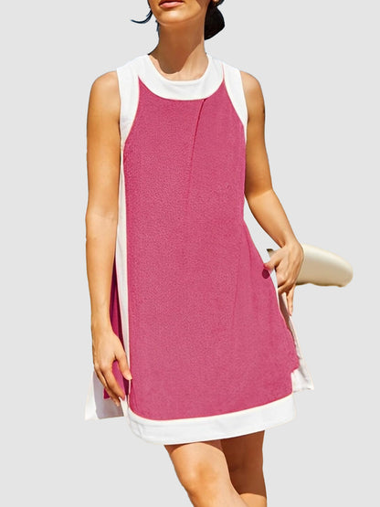✨Women's Casual Color Block Sleeveless Tops Matching Shorts with Pockets