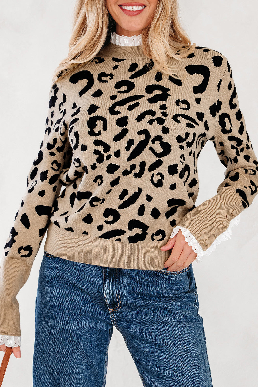 Threaded Pear Amelia Ribbed Detail Cuffed Sweater