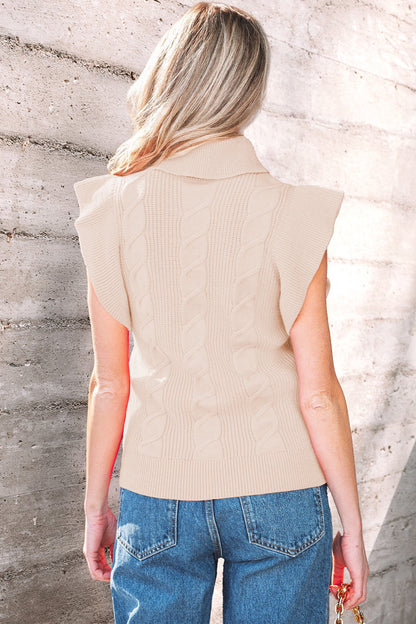 Threaded Pear Zaylee Ruffled Short Sleeve Sweater