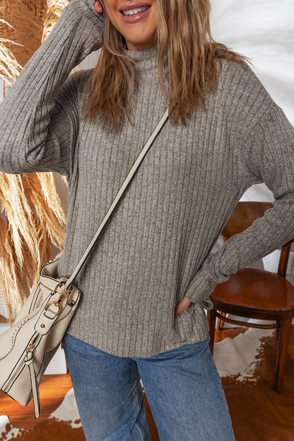 Threaded Pear Amira High Knitted Pullover Top