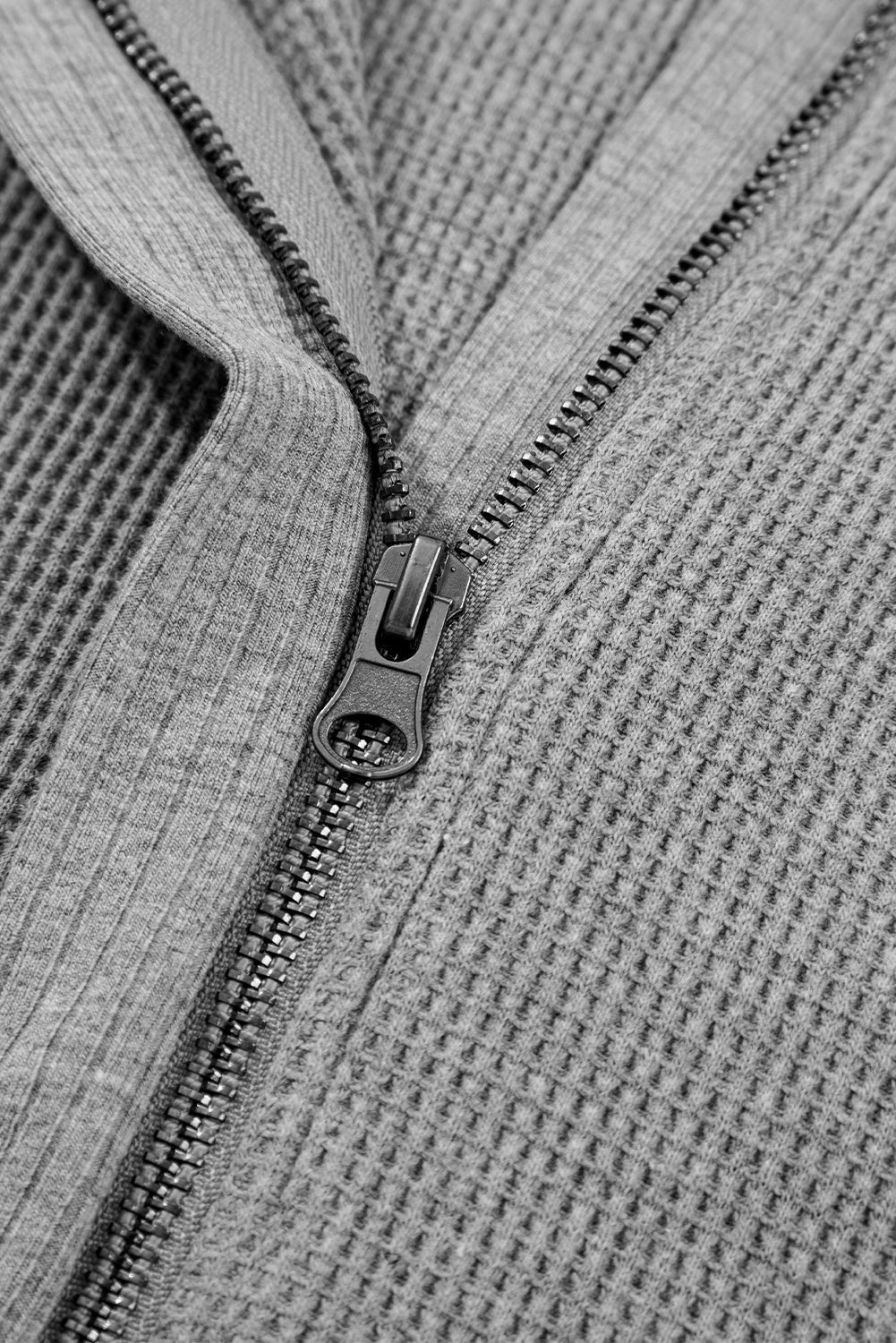 Threaded Pear Kayla Waffle Zip Up Hooded Jacket