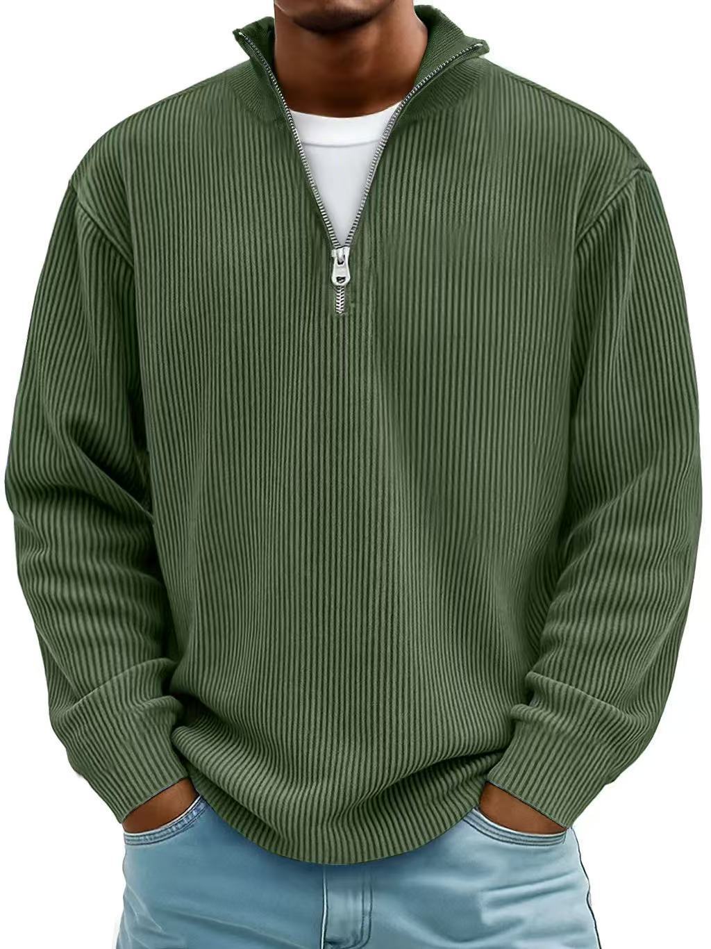Men's Corduroy Zip Collar Sweatshirt