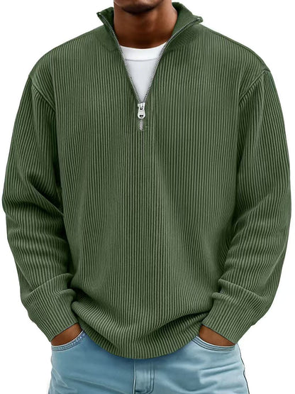 Men's Corduroy Zip Collar Sweatshirt
