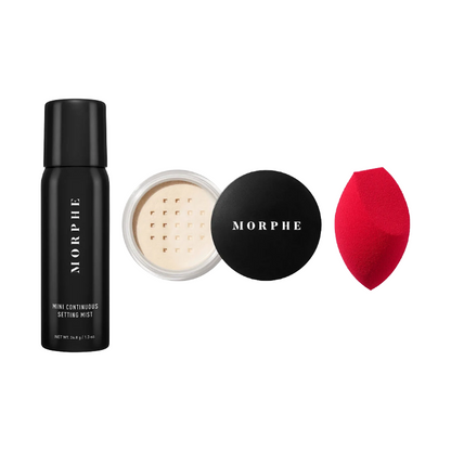 Morphe Make Up Set Mist Setting Mist Powder & Sponge (Blemished Box)