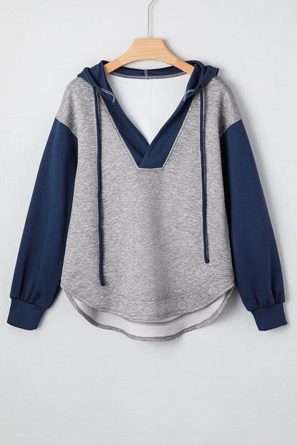 Threaded Pear Zariyah Block Patchwork Drawstring Hoodie