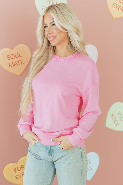 Threaded Pear Brinley Drop Shoulder Loose Sweatshirt