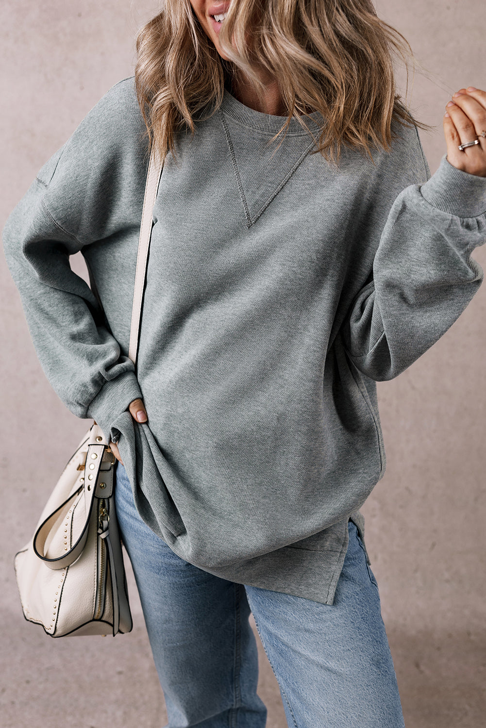Threaded Pear Rorivina Drop Shoulder Oversized Sweatshirt