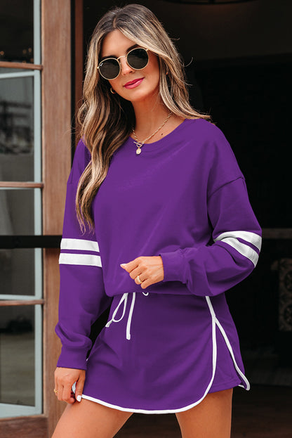 Threaded Pear Sophia Shoulder Pullover Mini Skirt
