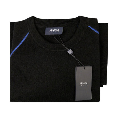 Armani Jeans Wool Cashmere Men's Black Jumper 6Y6MD2 - Small