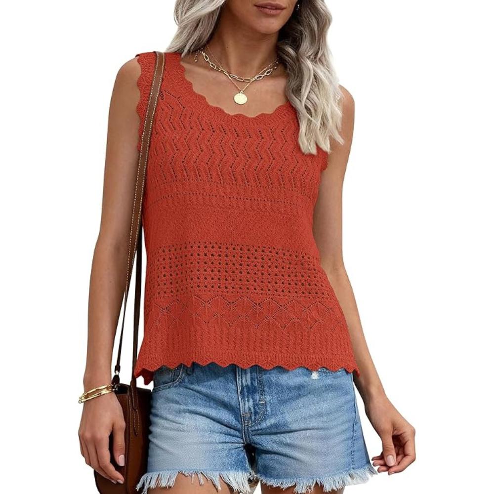 Women's Boho Crochet Knit Tank Top