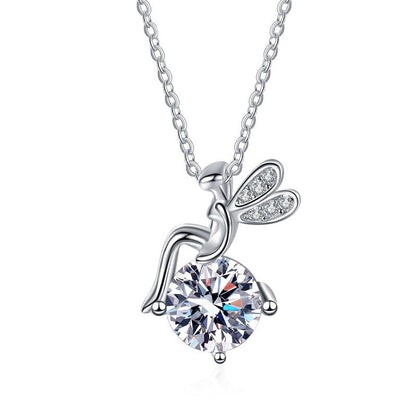 Moissanite Diamond 925 Sterling Silver Necklace for Women | Elegant Farcent Pendant Jewelry | Certified Brilliant Moissanite Solitaire Necklace | Luxury Gift for Anniversary & Weddings