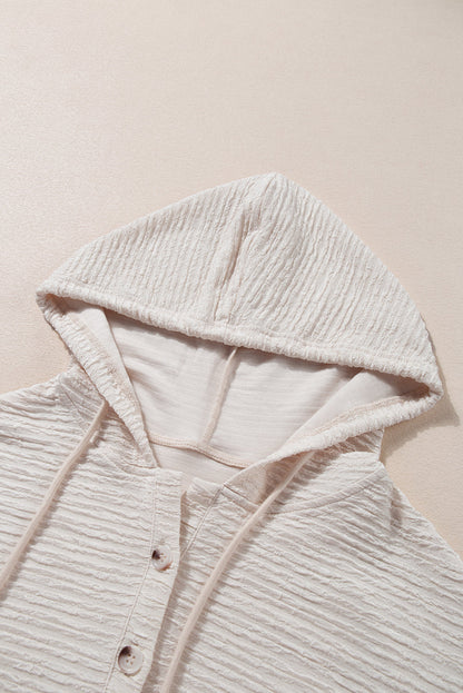 Threaded Pear Madison Textured Drawstring Henley Hoodie