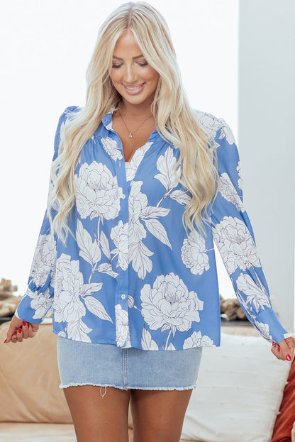 Threaded Pear Carmen Detail Puff Sleeve Shirt