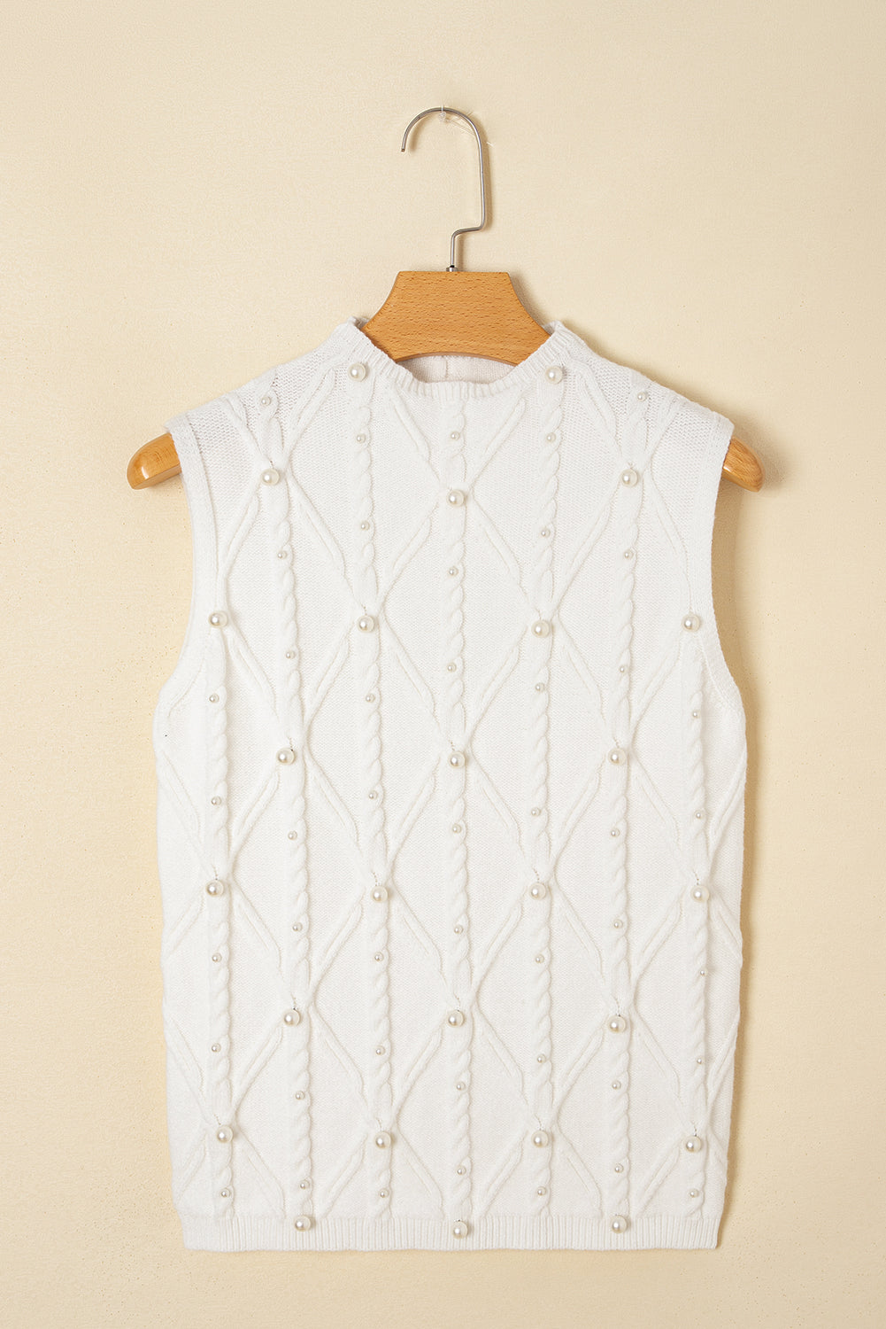 Threaded Pear Alaia Pearled Textured Knit Sweater Vest