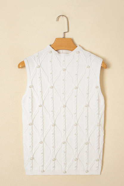Threaded Pear Alaia Pearled Textured Knit Sweater Vest