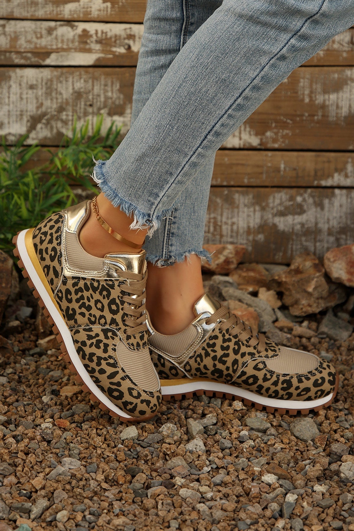 Threaded Pear Romy Patchwork Lace Up Sneakers