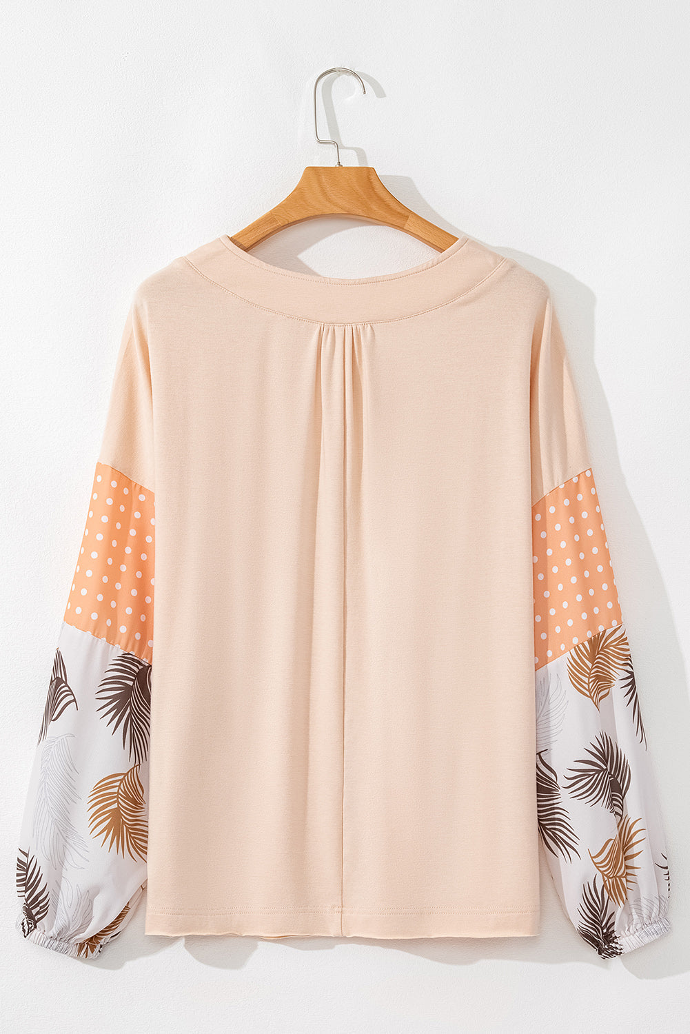Threaded Pear Alora Palm Leaves Polka Dot Loose Blouse