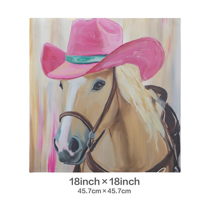 Baha Ranch Cowgirl Horse Velvety Soft Throw Pillow Case Made in America