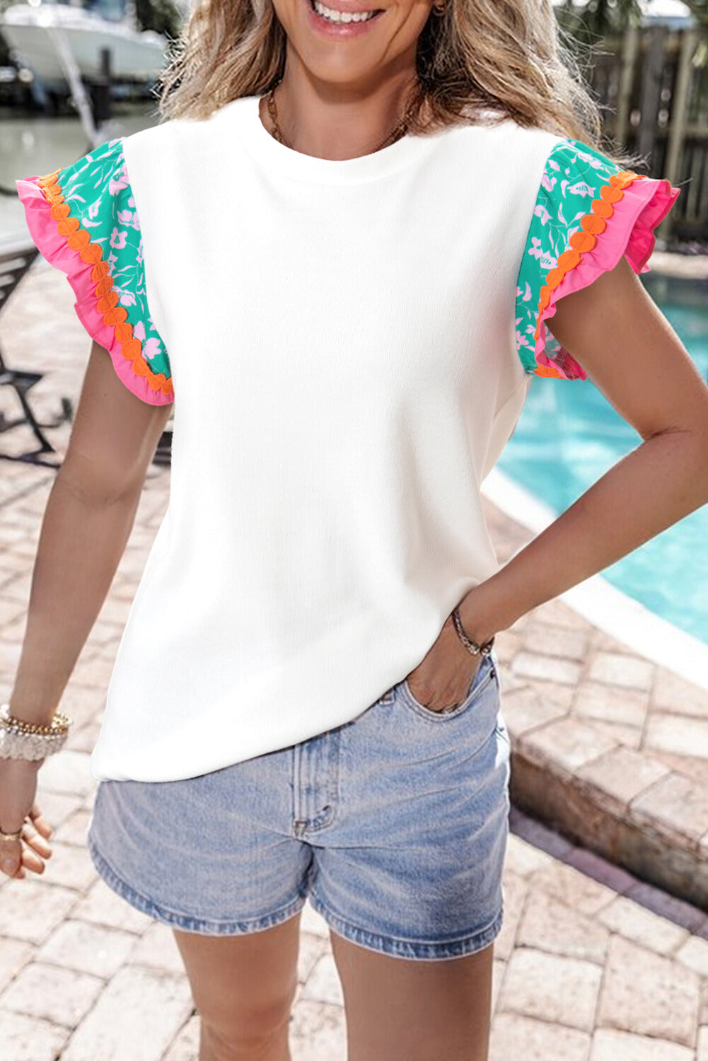 Threaded Pear Kinsley Floral Sleeve Top