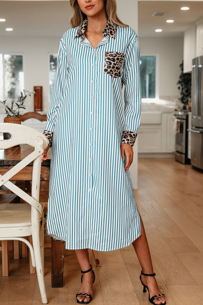 Threaded Pear Savannah Contrast Patchwork Long Shirt