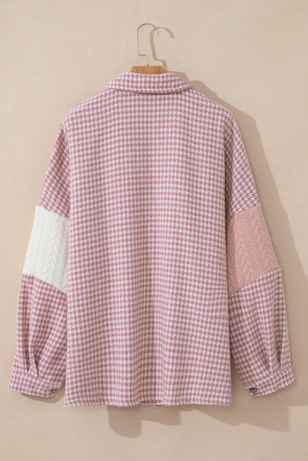Threaded Pear Luna Houndstooth Loose Shacket
