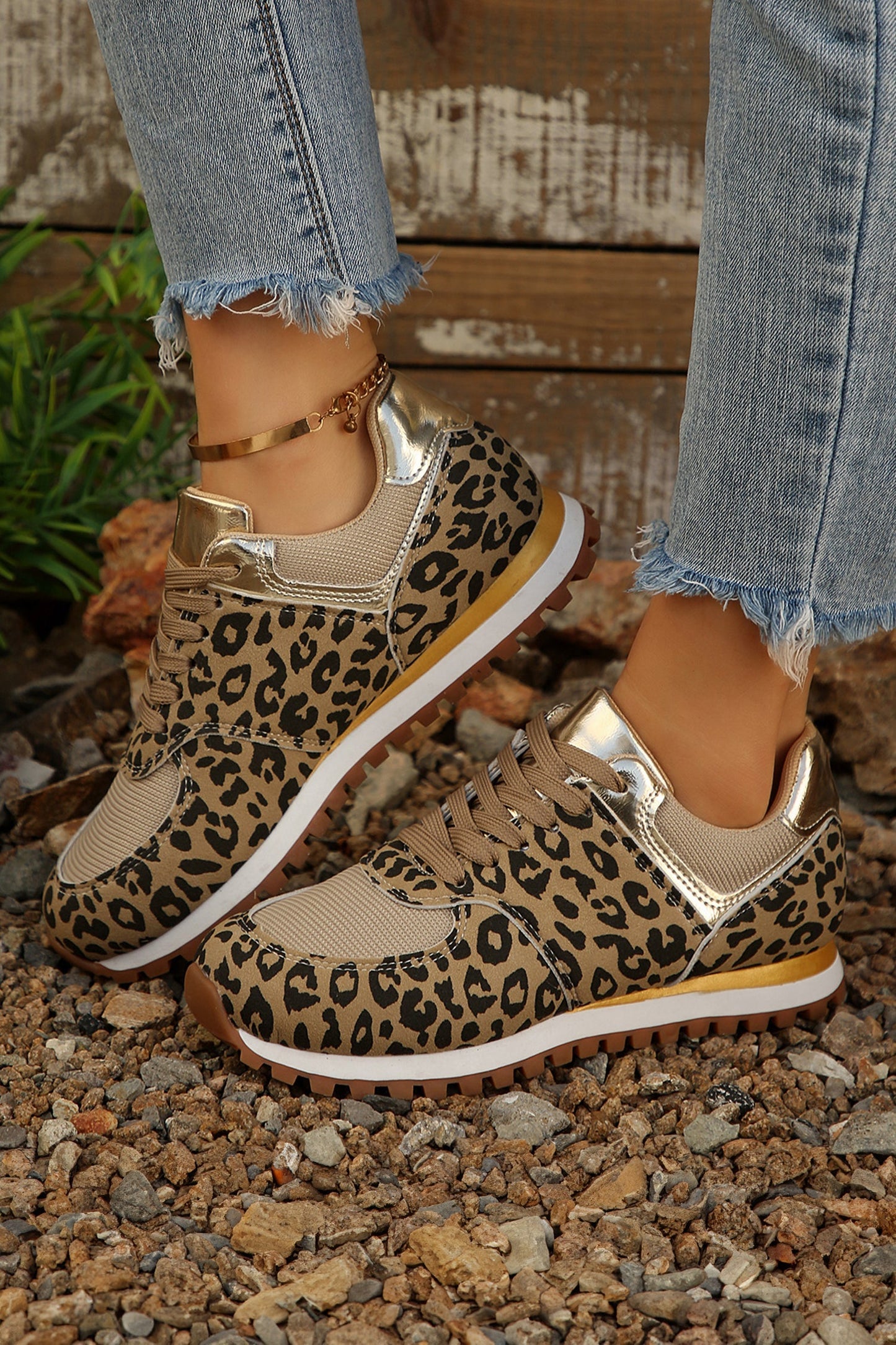 Threaded Pear Romy Patchwork Lace Up Sneakers
