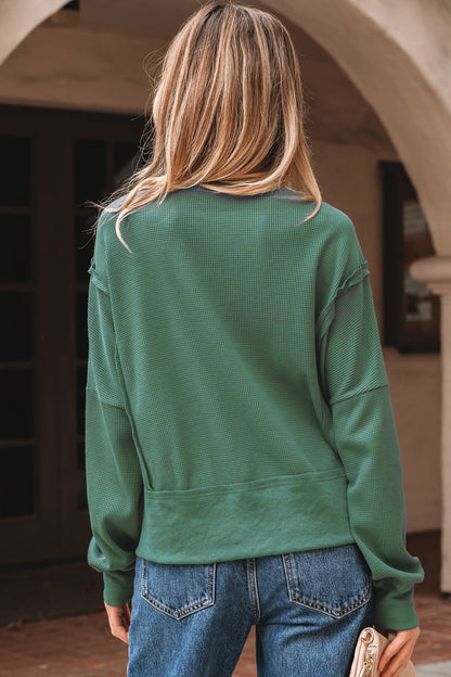 Threaded Pear Noah Ribbed Drop Shoulder Sweatshirt