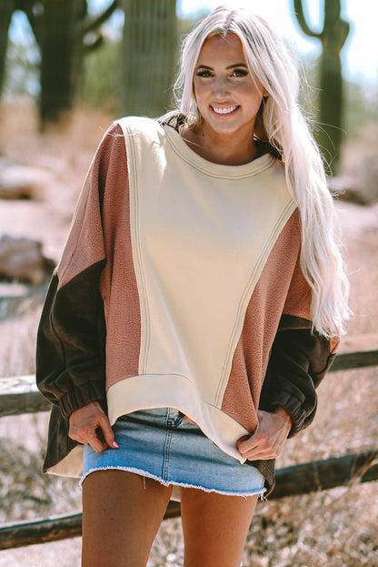 Threaded Pear Isabelle Patchwork High Low Hoodie