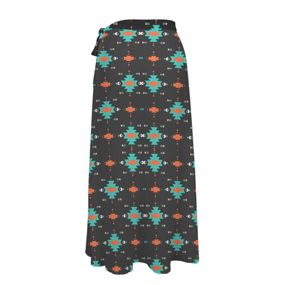Baha Ranch Orange Aztec Beach Coverup Skirt