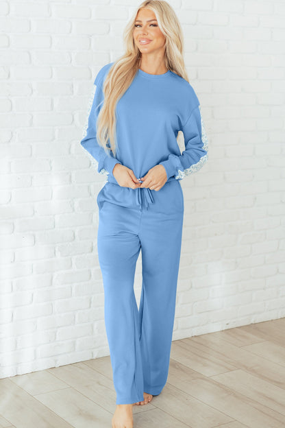 Threaded Pear Robin and Sweatpants Lounge Set
