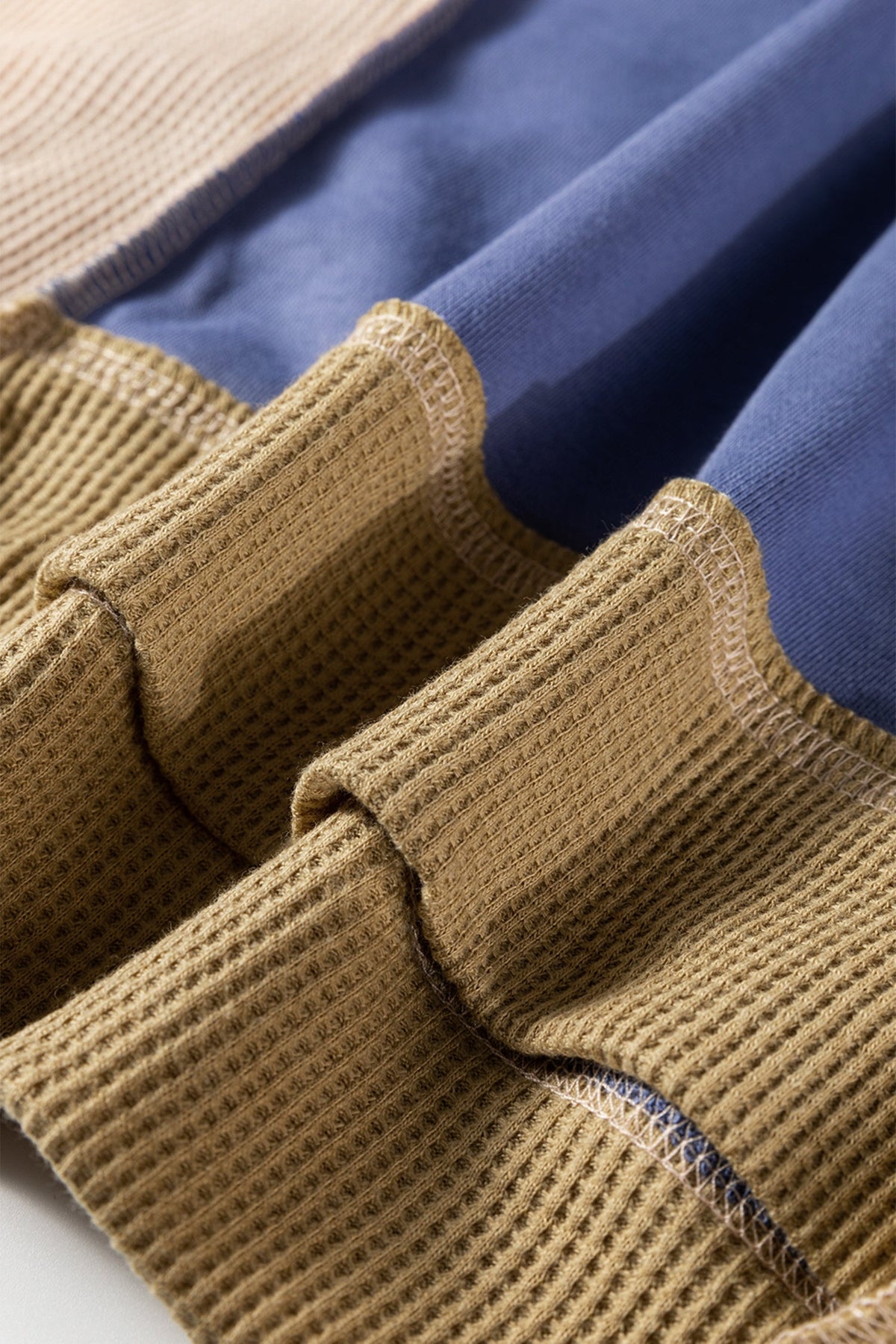 Threaded Pear Alaina Waffle Patchwork Oversize Sweatshirt
