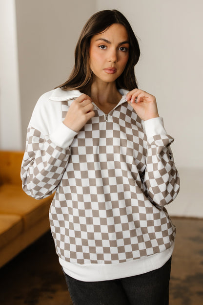 Threaded Pear Rosalia Ribbed Patchwork Loose Sweatshirt