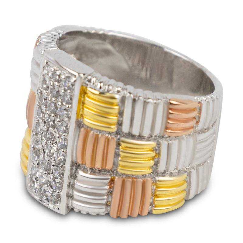 Olivia Tritone Weave Band Ring 20-6780 - Size 7