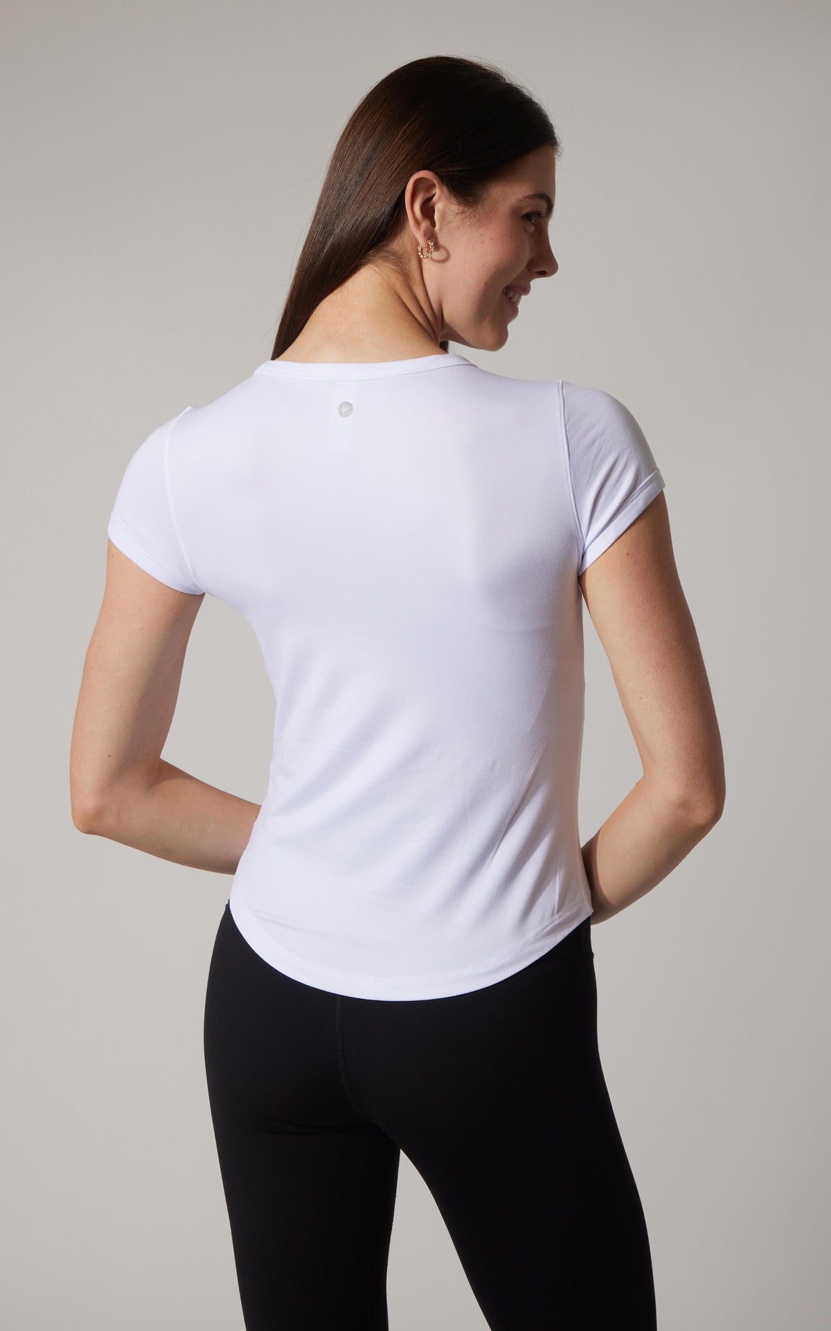 90 Degree by Reflex 2 PK Super Soft Synergy High Crew Neck Short Sleeve Top and Crew Neck Top