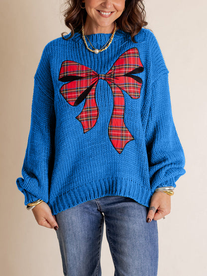 ✨Pinch Me Christmas Plaid Bow Sweater (Final Days: Big Savings!!!)