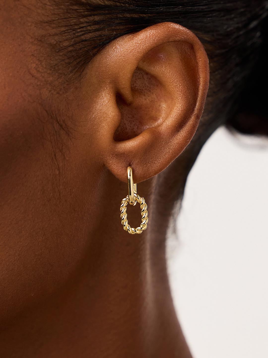 Ash Double Mini Gold Drop Earrings