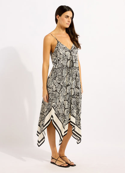 C Shells Scarf Midi Dress